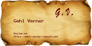 Gehl Verner névjegykártya